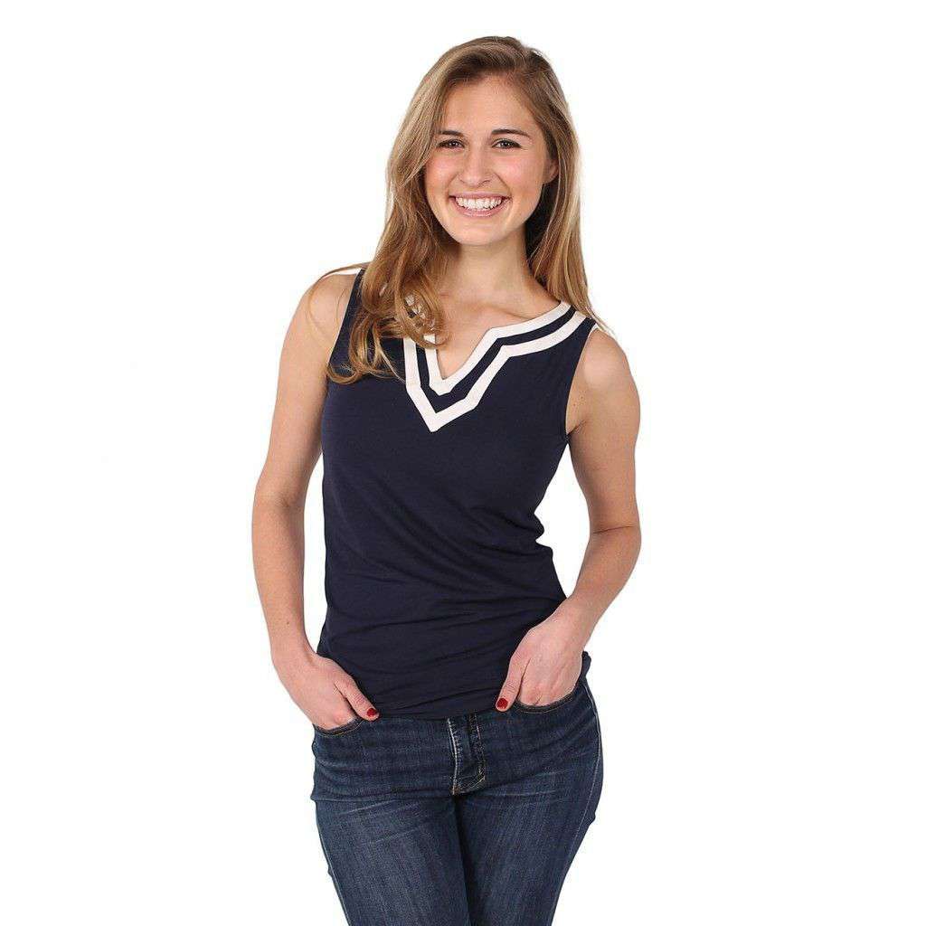 Babbit Top in Navy by Duffield Lane - Country Club Prep
