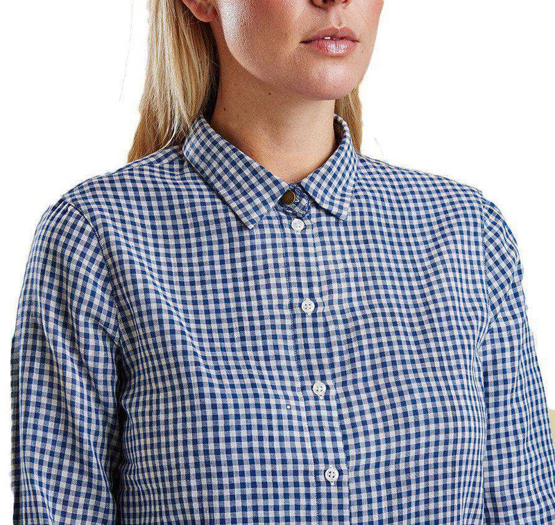Bower Shirt in Navy Gingham by Barbour - Country Club Prep