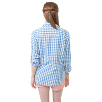 Brooks Popover in Bright Blue Gingham by Southern Proper - Country Club Prep