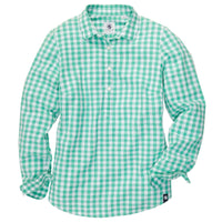 Brooks Popover in Hushed Green Gingham by Southern Proper - Country Club Prep