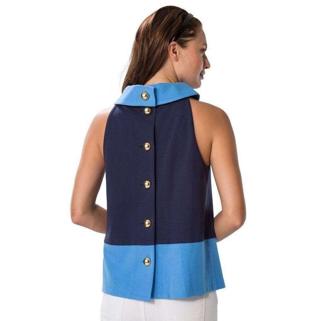 Color Block Ponte Top in Blue by Sail to Sable - Country Club Prep