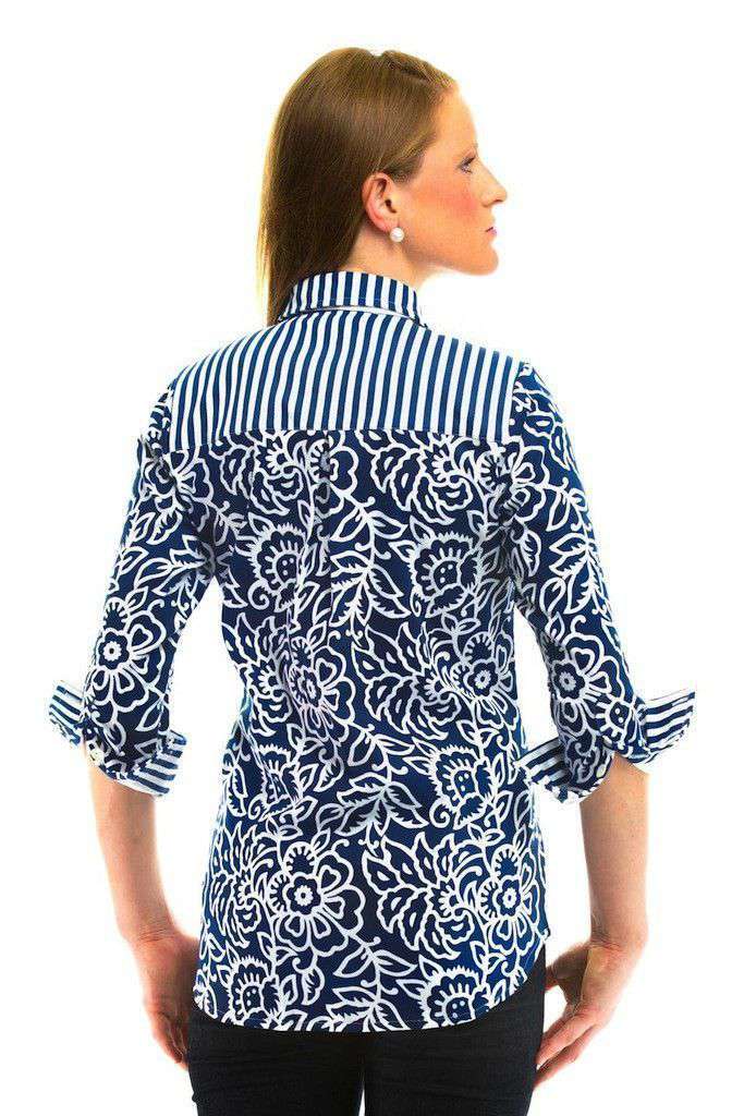 Cornflower Sport Shirt in Navy by Gretchen Scott Designs - Country Club Prep