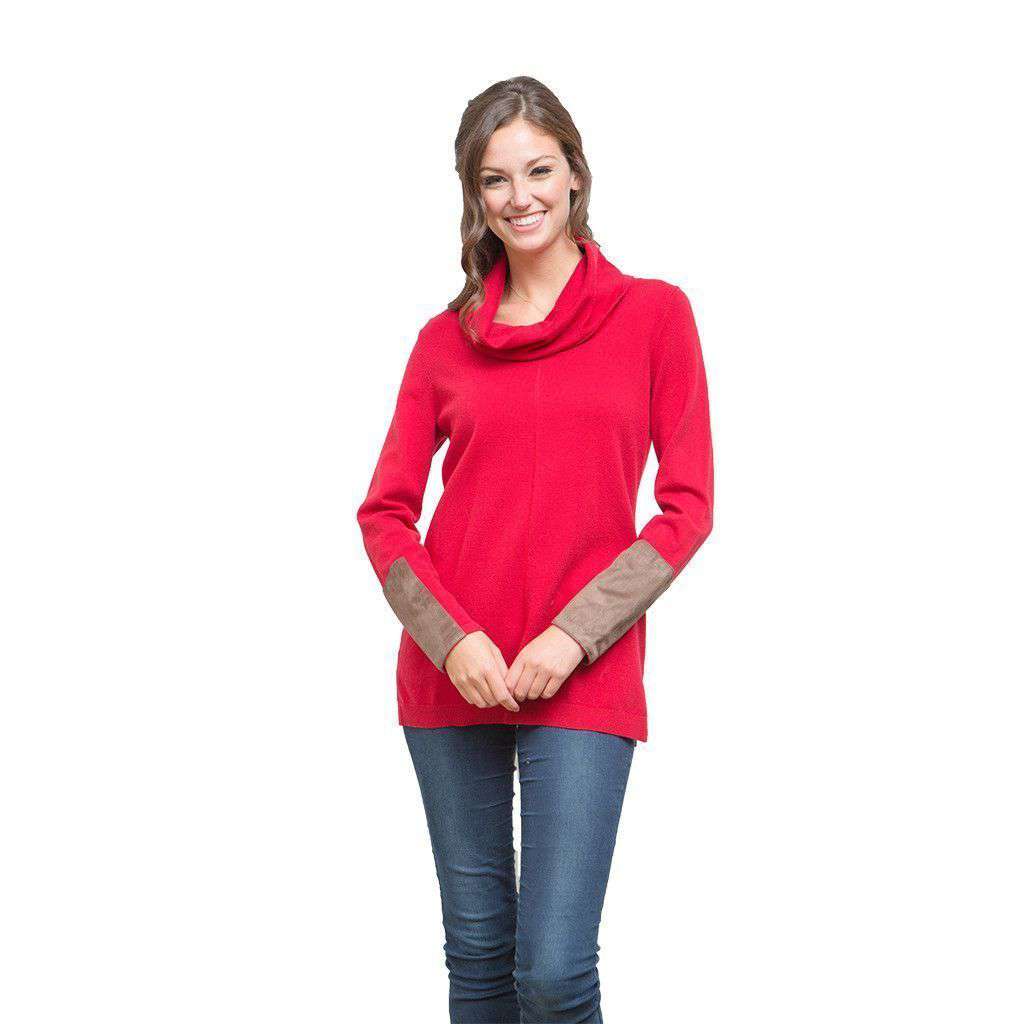 Cotton Cashmere Cowl Tunic in Red Pepper by Tyler Boe - Country Club Prep