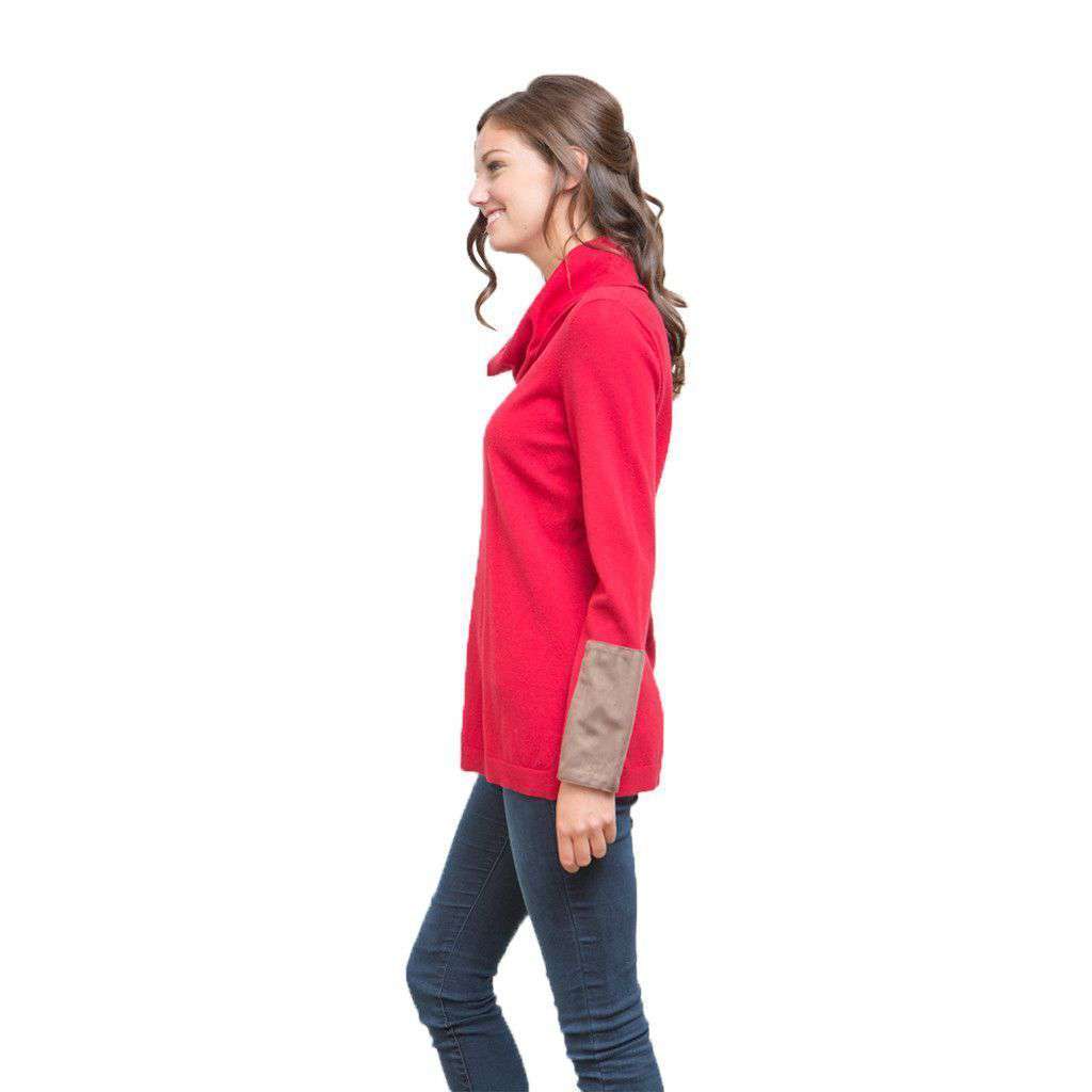 Cotton Cashmere Cowl Tunic in Red Pepper by Tyler Boe - Country Club Prep