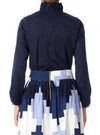 Elizabeth Ruffled Blouse in Navy by Elizabeth McKay - Country Club Prep