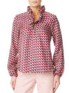 Elizabeth Shirt Silk in Fresh Tracks by Elizabeth McKay - Country Club Prep