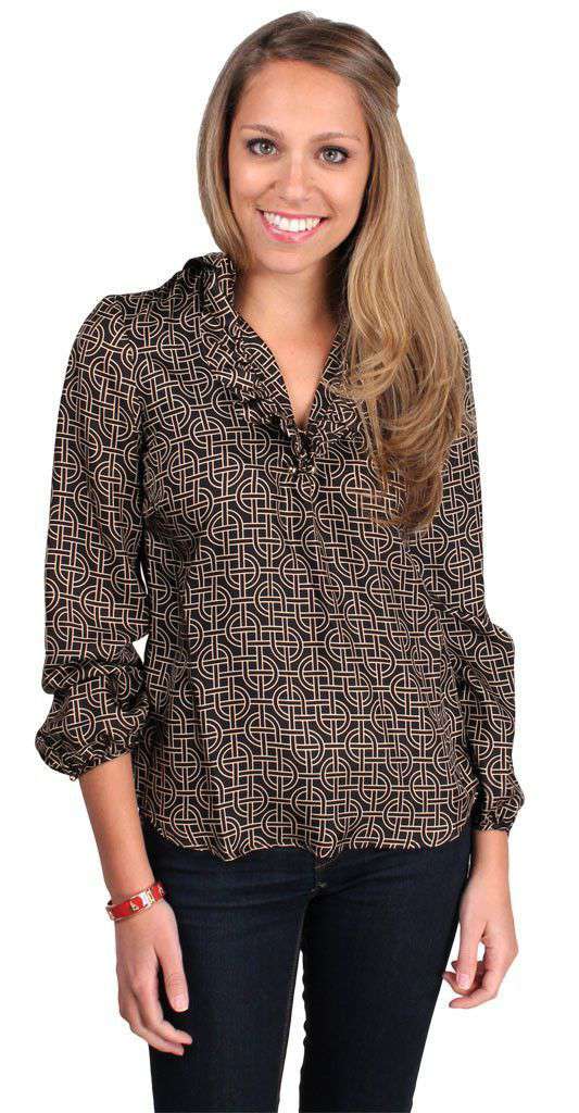 Elizabeth Shirt Silk in Metro by Elizabeth McKay - Country Club Prep