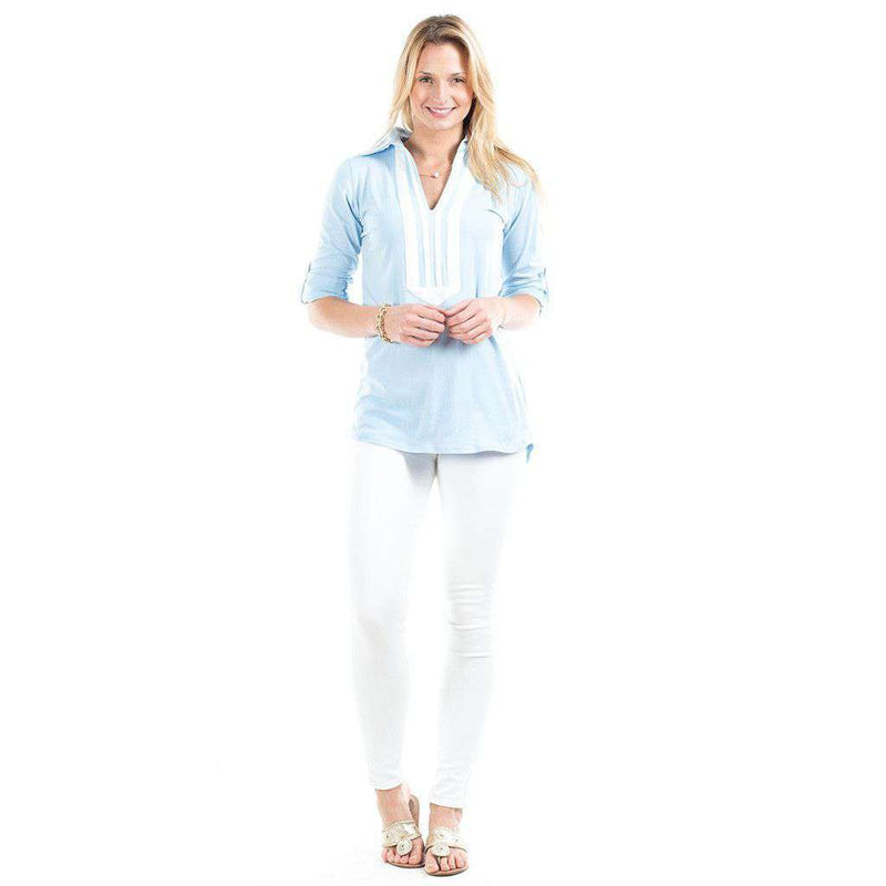 Emma Top in Sky/White by Duffield Lane - Country Club Prep