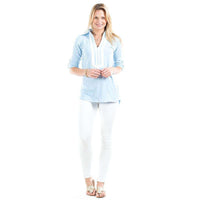 Emma Top in Sky/White by Duffield Lane - Country Club Prep