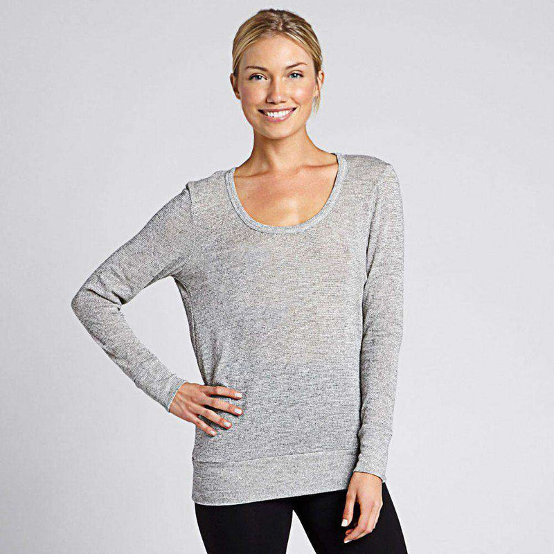 Feel the Breeze Sweater in Marled White by Beyond Yoga - Country Club Prep