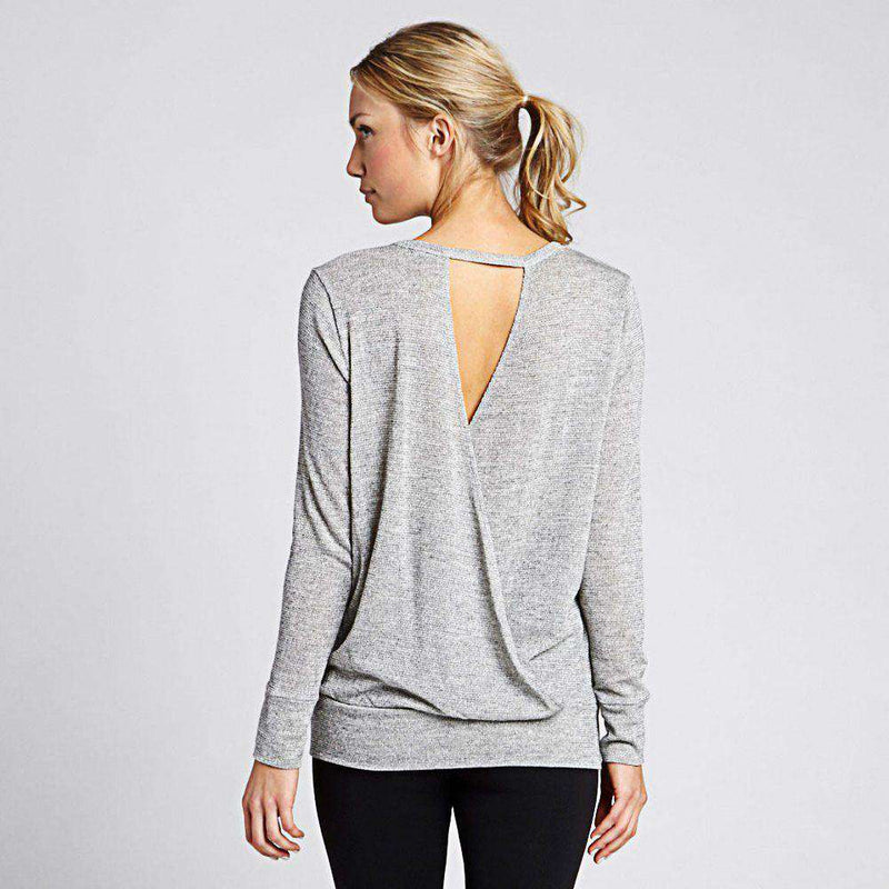 Feel the Breeze Sweater in Marled White by Beyond Yoga - Country Club Prep