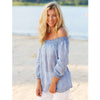 Foster Off the Shoulder Top in Chambray by Mud Pie - Country Club Prep
