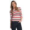 Francoise Shirt in White, Red and Navy Stripes by Saint James - Country Club Prep