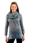 Funnel Tunic in Moorish Charcoal/Blue by Gretchen Scott Designs - Country Club Prep