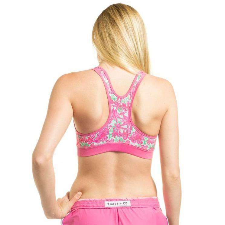 Let It Bloom Sports Bra in Pop Pink by Krass & Co. - Country Club Prep