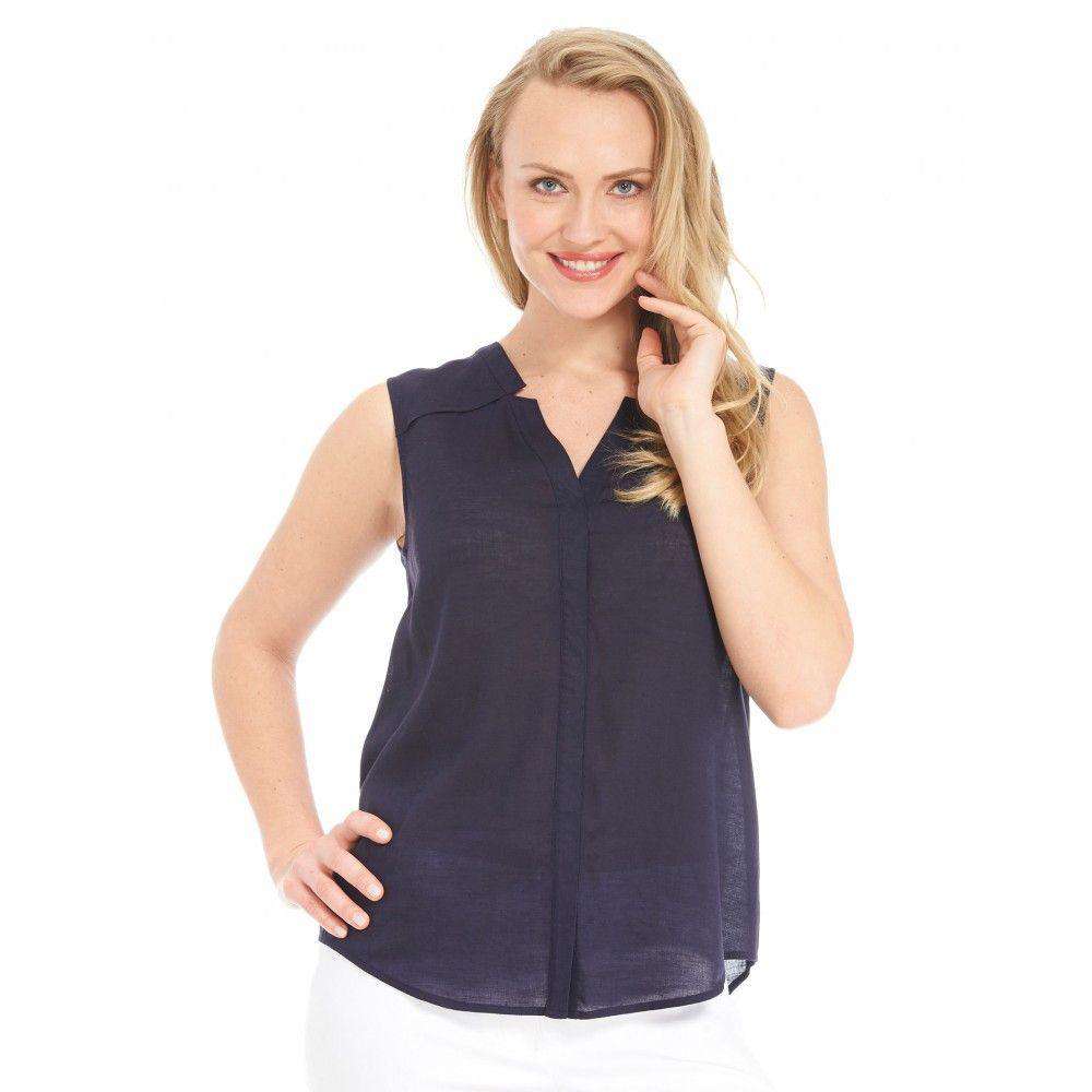 Navy Sleeveless Blouse by Hatley - Country Club Prep
