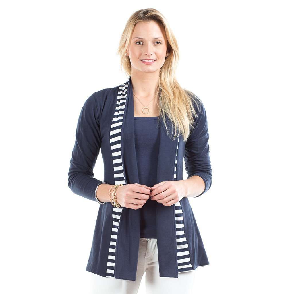 Riley Reversible Jacket in Navy/White Stripe by Duffield Lane - Country Club Prep