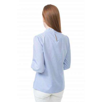 Scarlett Blouse in Blue and White by Southern Proper - Country Club Prep
