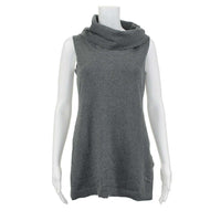 Sleeveless Cashmere Cowl Top in Heathered Charcoal by Tyler Boe - Country Club Prep