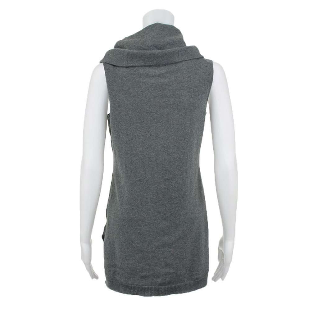 Sleeveless Cashmere Cowl Top in Heathered Charcoal by Tyler Boe - Country Club Prep