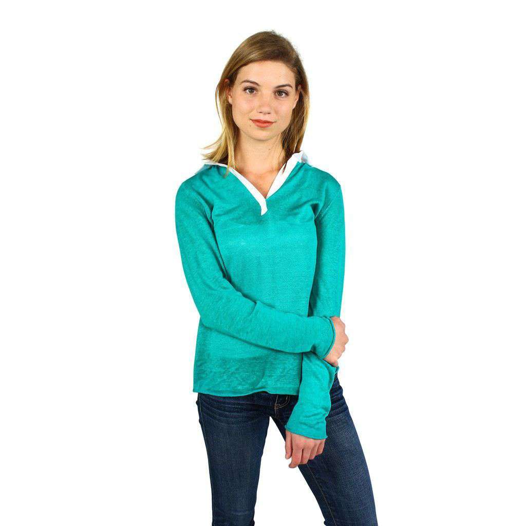 Split Collar Topper in Jade Green by Tyler Boe - Country Club Prep