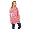 Split Neck Chain Link Tunic in Coral by Barbara Gerwit - Country Club Prep