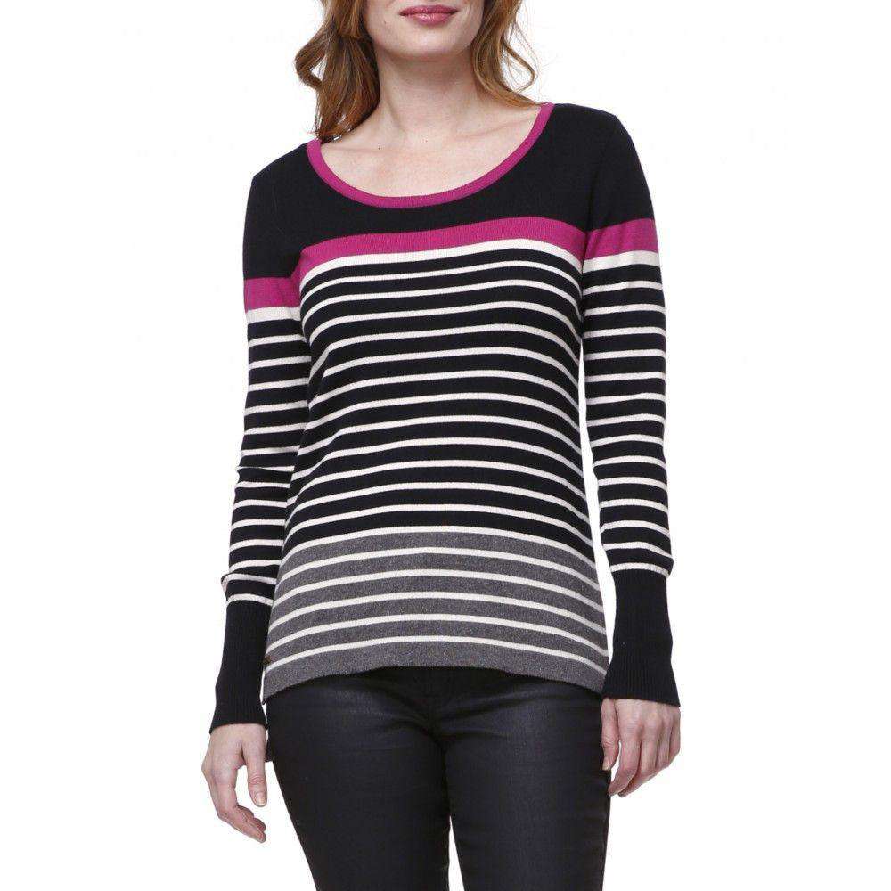 Striped Sweater in Black and Cream by Hatley - Country Club Prep