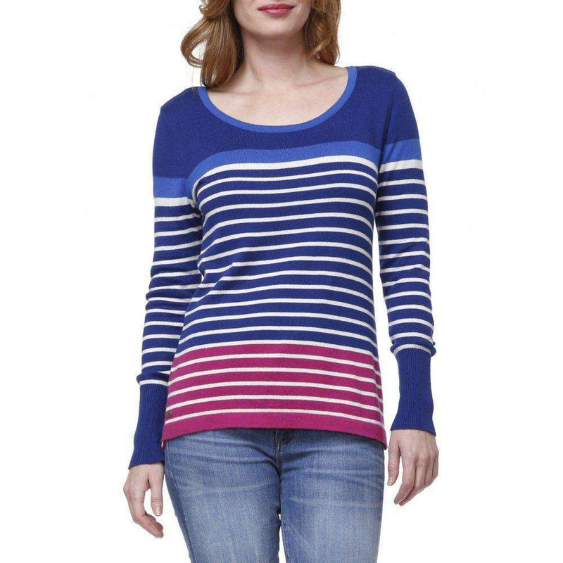 Striped Sweater in Navy and Cobalt by Hatley - Country Club Prep