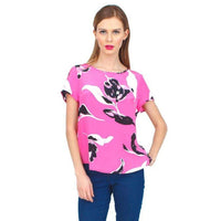 T for Two T-Shirt Top in Neon Pink Tulip Splash by Yumi Kim - Country Club Prep