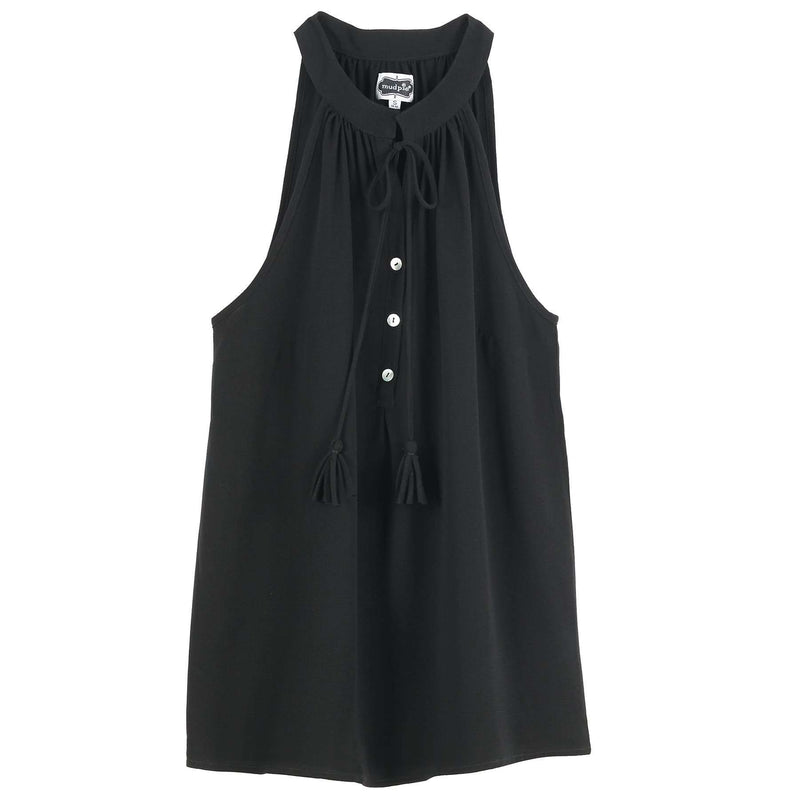 Teagan Tassel Tank in Black by Mud Pie - Country Club Prep