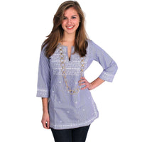 The Brooks Tunic in Blue and White by Gretchen Scott Designs - Country Club Prep