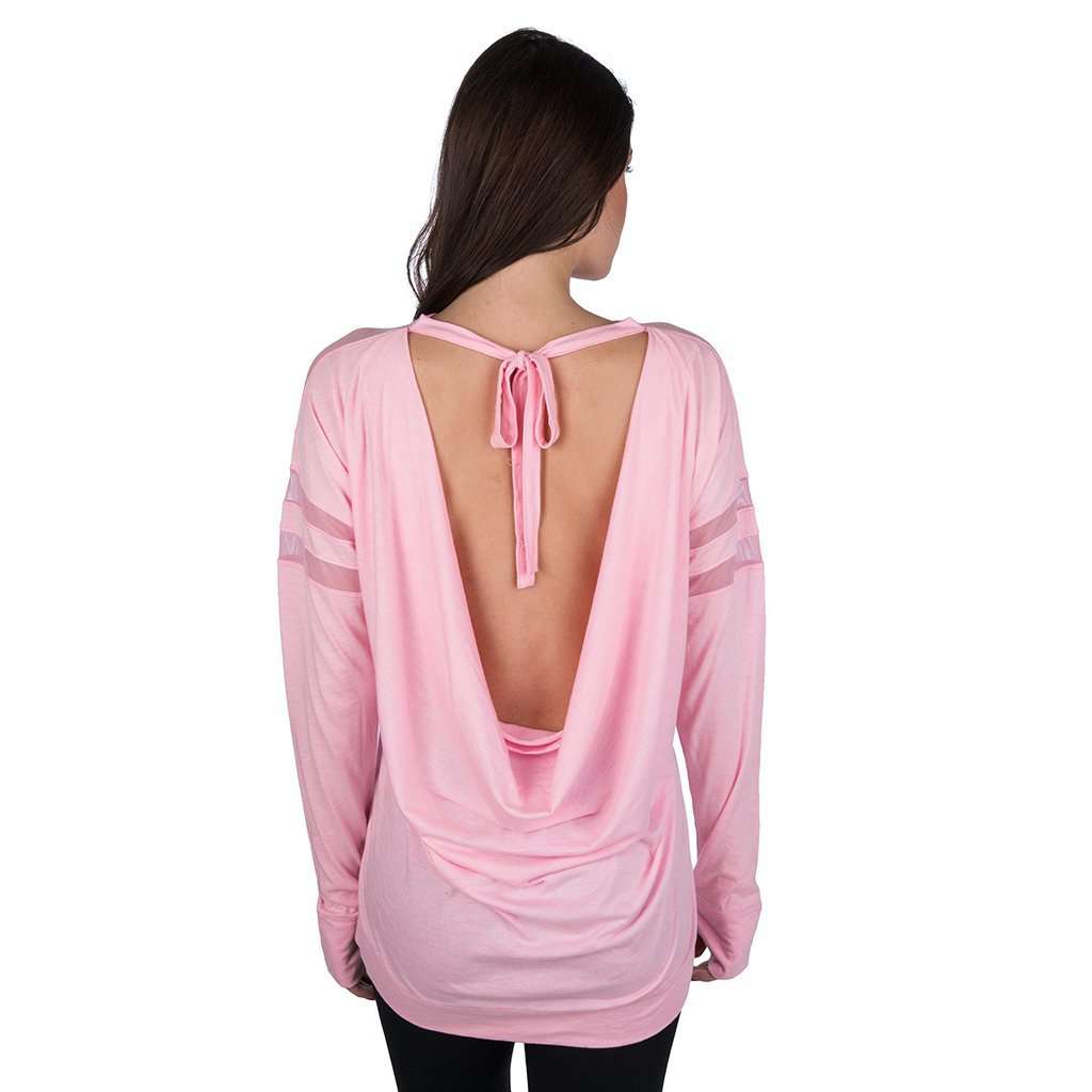 Tie Breaker Workout Top in Pink by Lauren James - Country Club Prep