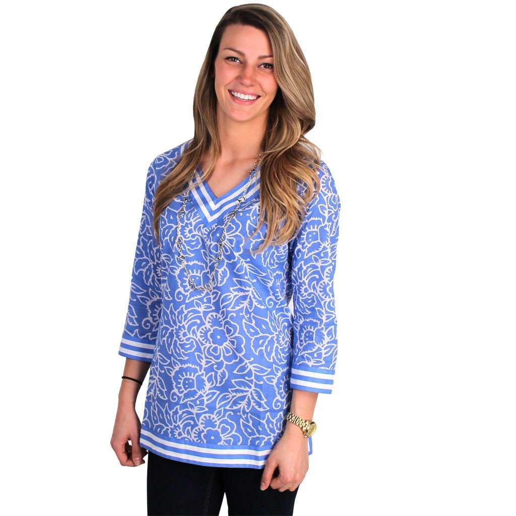 Tunic in Cornflower Blue by Gretchen Scott Designs - Country Club Prep