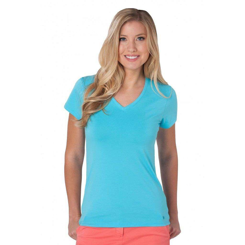 V-Neck Tee in Ocean by Southern Tide - Country Club Prep