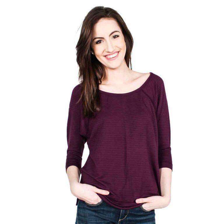 Wide Neck Pullover in Mild Plum by Beyond Yoga - Country Club Prep