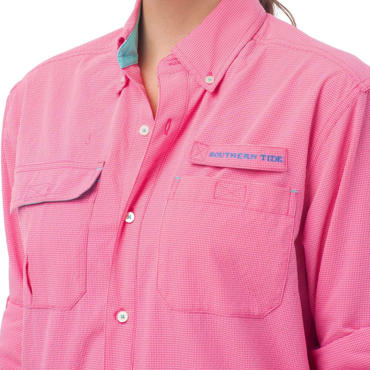 Women's Sullivan Fishing Shirt in Berry Check by Southern Tide