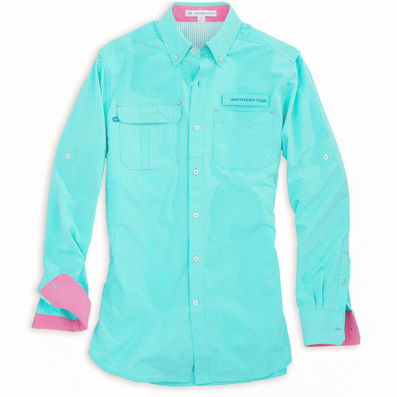 Women's Sullivan Fishing Shirt in Crystal Blue Check by Southern Tide - Country Club Prep