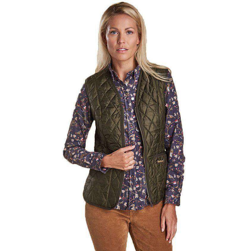 Betty Interactive Gilet Liner in Olive by Barbour - Country Club Prep