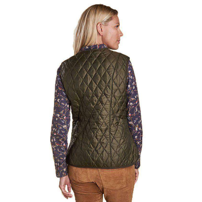 Betty Interactive Gilet Liner in Olive by Barbour - Country Club Prep