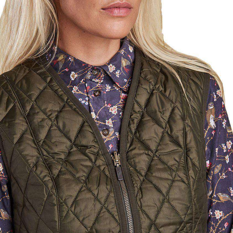 Betty Interactive Gilet Liner in Olive by Barbour - Country Club Prep