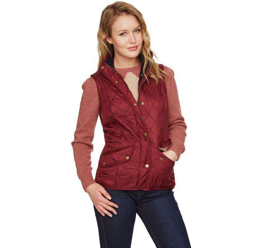 Cavalry Quilted Gilet in Rosewood and Navy by Barbour - Country Club Prep