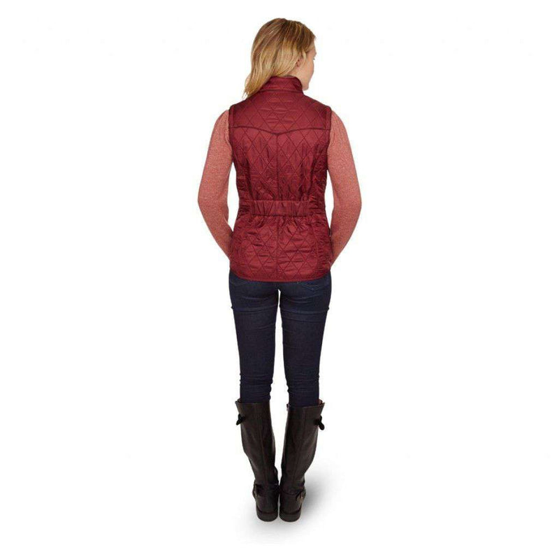 Barbour Cavalry Quilted Gilet in Rosewood and Navy – Country Club Prep