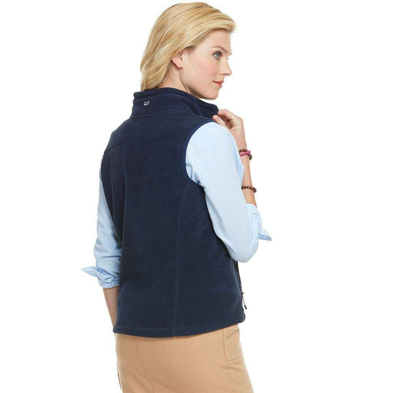 Custom Westerly Fleece Vest in Navy by Vineyard Vines - Country Club Prep