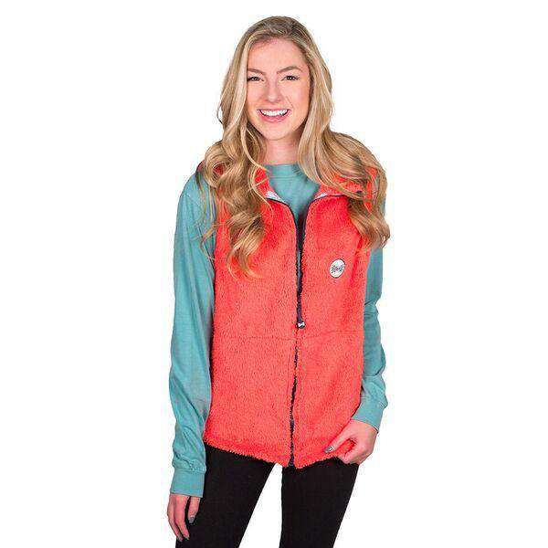Fleece Vest in Coral by the Fraternity Collection - Country Club Prep