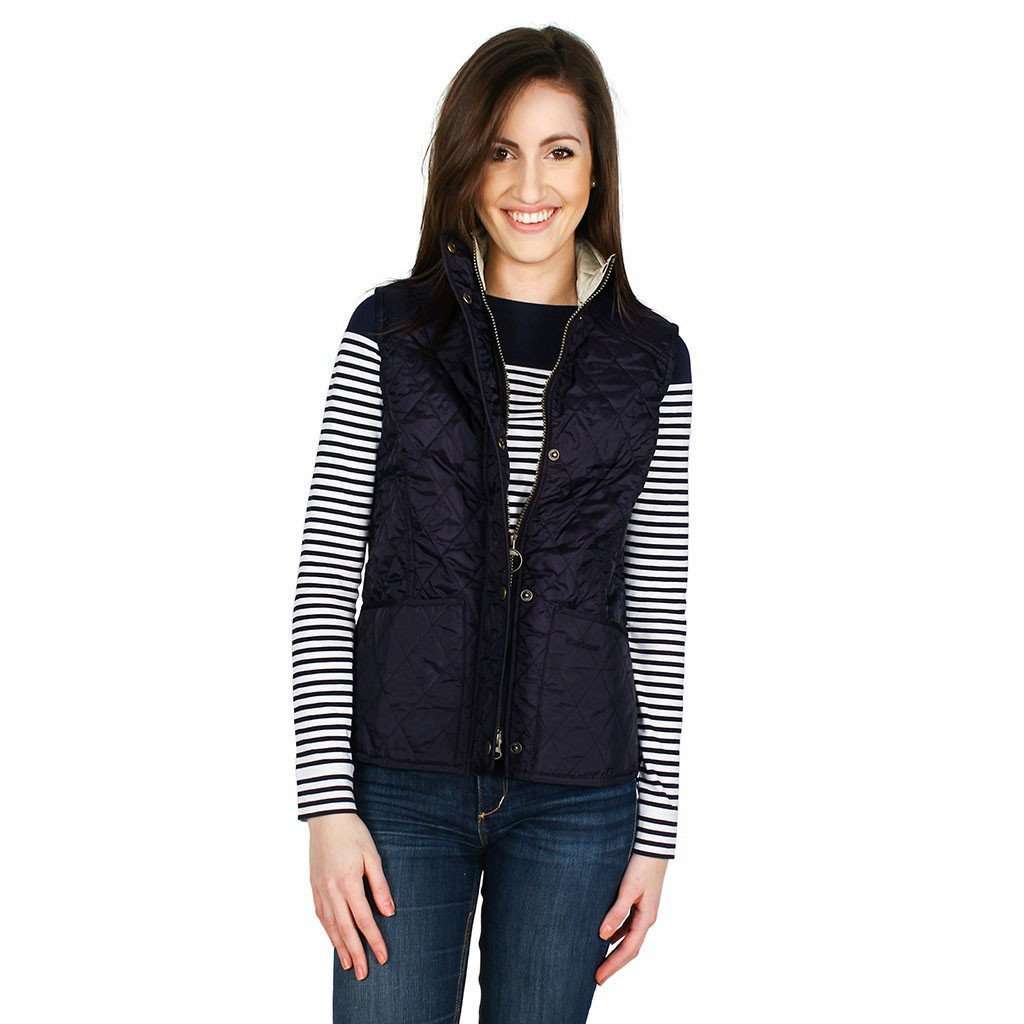 Summer Liddesdale Gilet in Navy/Pearl by Barbour - Country Club Prep