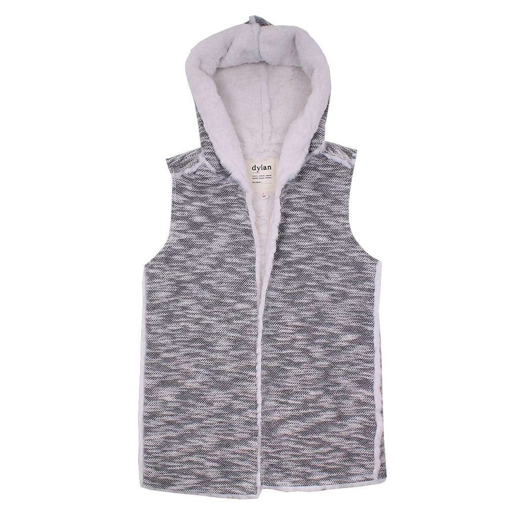 Tweed Sherpa Vest in Black and White by True Grit (Dylan) - Country Club Prep