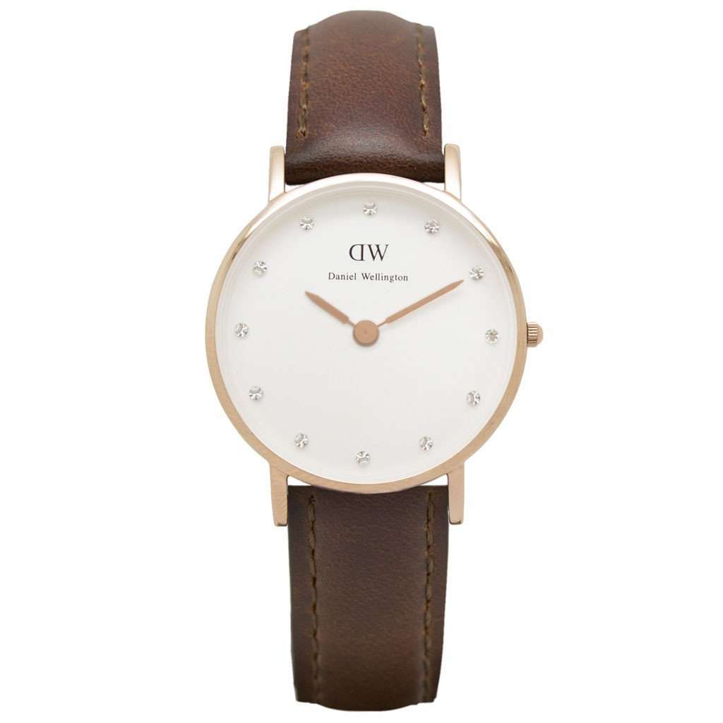 Daniel Wellington Women\'s Watch, Brown, Crystals Amazon.com: Daniel Wellington Petite Lumine Pressed Piano  main image 4