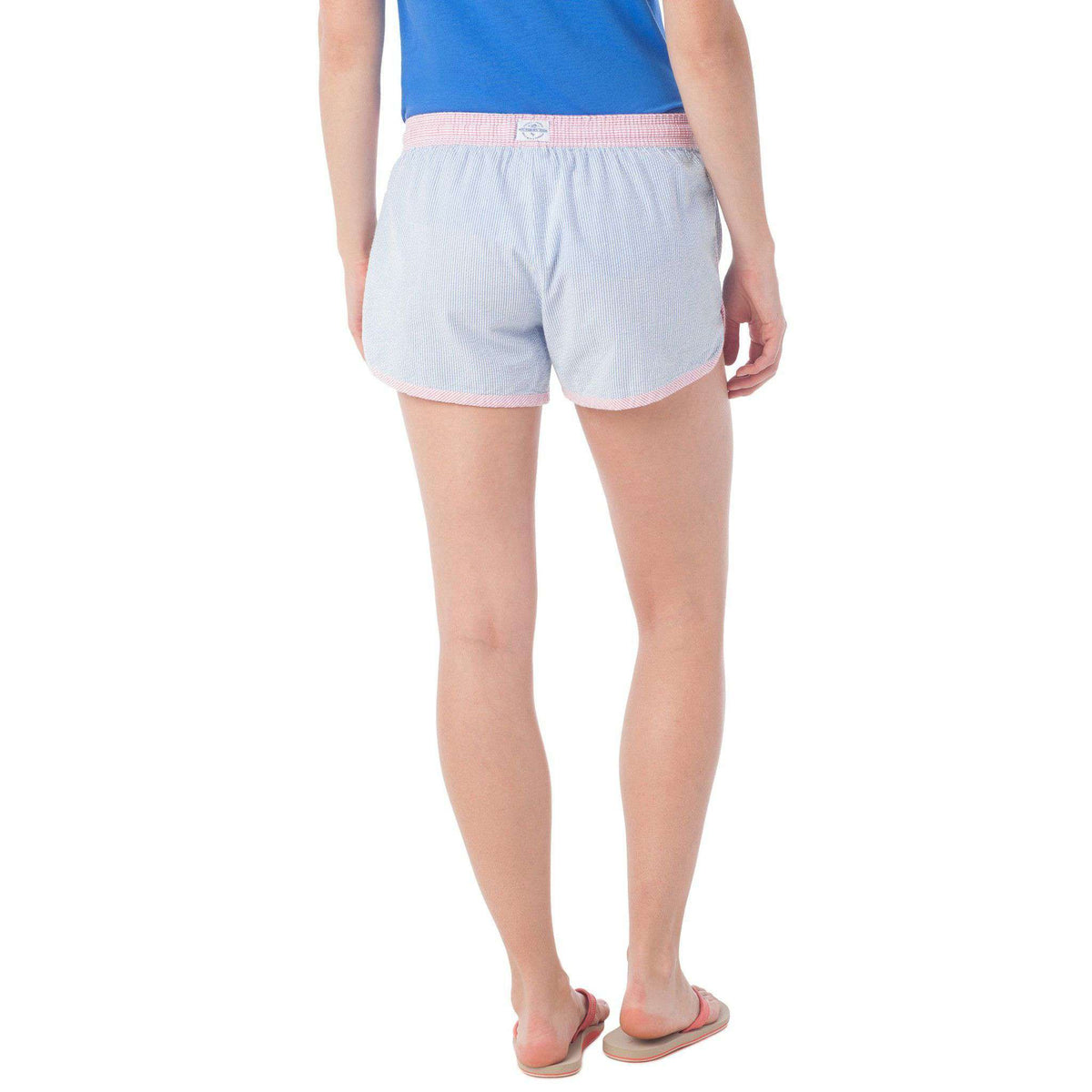 Women's Seersucker Lounge Short in Blue Stream by Southern Tide - Country Club Prep