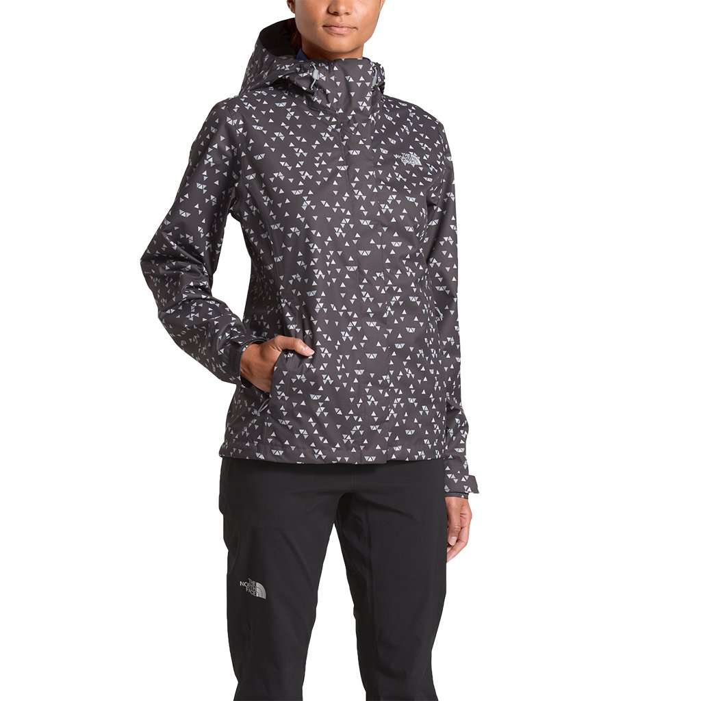 Women's Print Venture Jacket in Weathered Black Sparse Triangle Print by The North Face - Country Club Prep