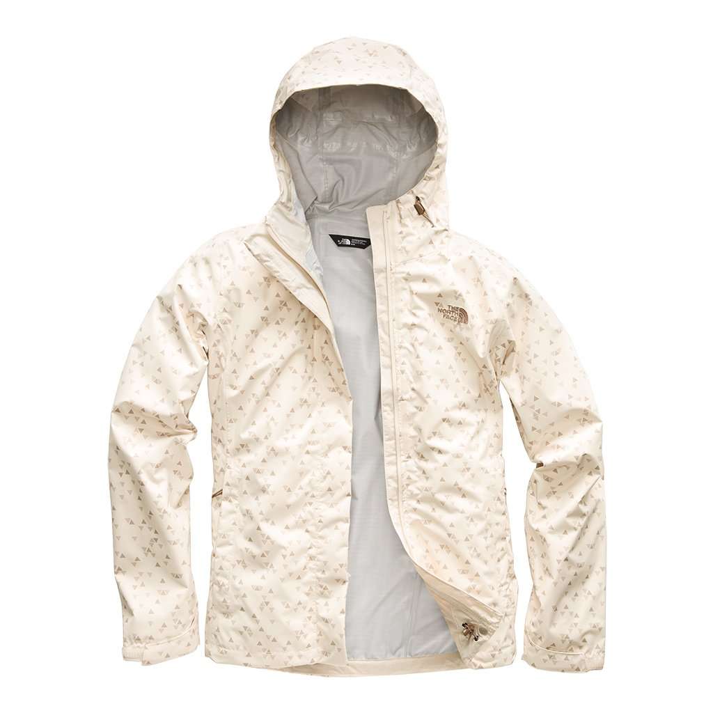 Women's Print Venture Jacket in Vintage White Sparse Triangle Print by The North Face - Country Club Prep